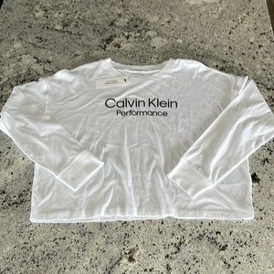 Calvin Klein Performance Women’s Cropped Tee - Long Sleeve - White